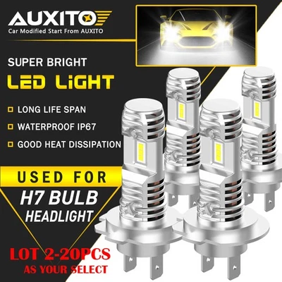 2-100 H7 LED Headlight Bulb Kit High or Low Beam 6000K Super White 40000LM Light - Image 1 of 4