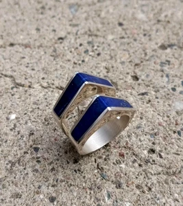 JAY KING DTR Lapis Lazuli "Twin Peaks" Sterling Silver RIng Size 6 - Picture 1 of 4