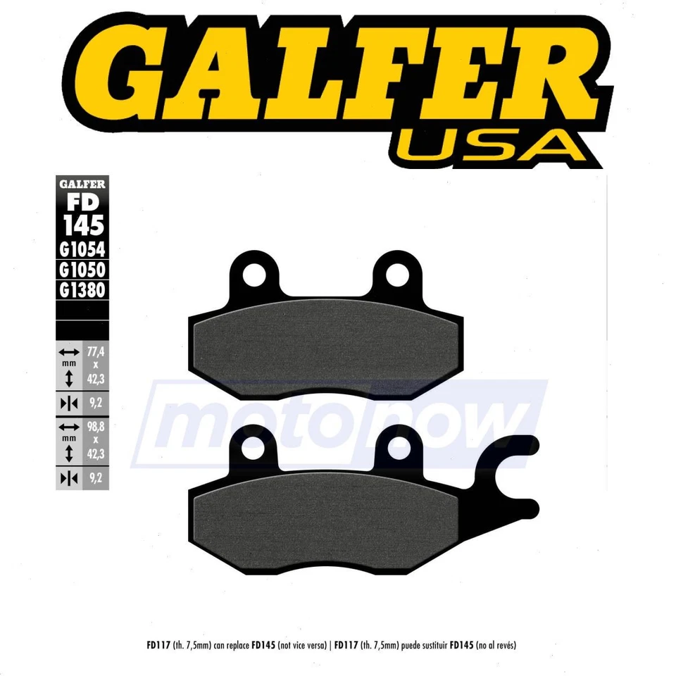 Galfer Brakes Rear Semi-Metallic Brake Pads for 2013-2017 Kawasaki EX300 va - Изображение 1 из 4
