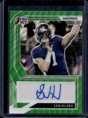 2022 Pro Set Metal Sam Huard Wave Green Auto #/10 Huskies - Image 1 of 2