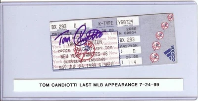 Tom Candiotti Autographed Ticket Stub Indians Last MLB Game 7-24-99 JSA AX25424 — 第 1/3 张图片