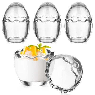  4 Pcs Container Pudding Dessert Cup with Lid, Stylish Mousse Cake Baking - Image 1 of 4