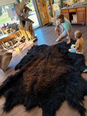 Genuine Bison Hide – ~45 Sq Ft – Authentic Bison Rug / Leather - Image 1 of 2