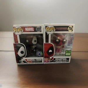 Set Of 2 Marvel Deadpool Funko Pop- Deadpool Venom And Spring Convention Deadpoo - Picture 1 of 10