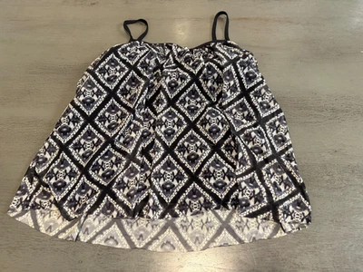 Traje de baño negro blanco BEACH HOUSE top tankini talla 6 Foto 1 de 2