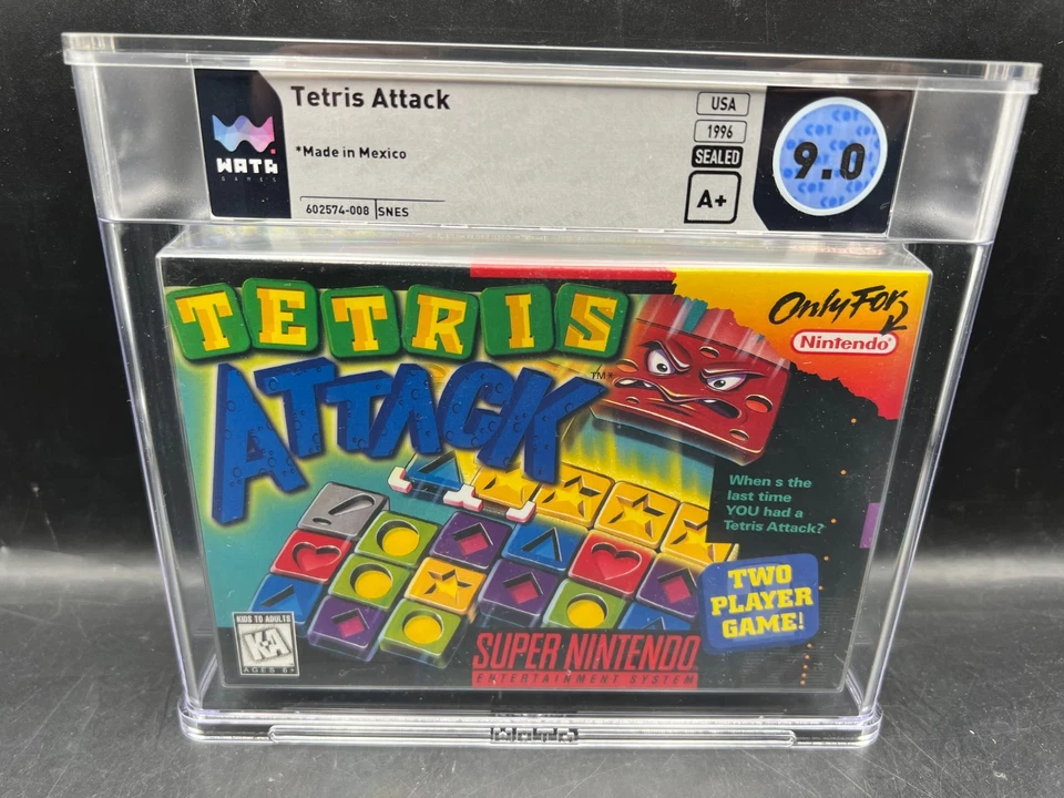 Tetris Attack Nintendo SNES WATA 9.0 A+ FACTORY SEALED RARE VGA - Image 1 of 4