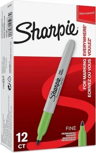 Sharpie Permanent Markers | Fine Point | Lime | 12 Count - Foto 1 di 3