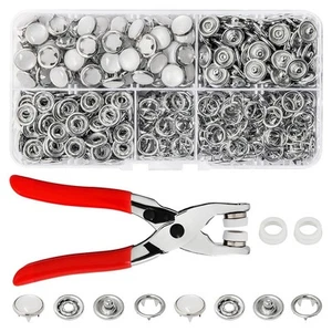 Druckknöpfe für Stoff Druckknopf Zange, Metall Druckknopf Set für Kleidung, Hemden, 8990 - Bild 1 von 8