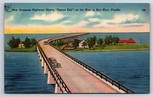 New Overseas Highway Above "Pigeon Key" on the way to Key West, Florida Postcard - Picture 1 of 2