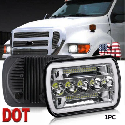 7X6" 5x7" LED Halo Headlight for Ford Super Duty Truck F550 F600 F650 F700 F750 - Image 1 of 4