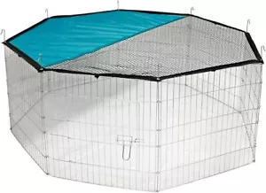Kerbl Freigehege für Kleintiere mit Tür und Netz, Sonnenschutz, Metallgitter - Bild 1 von 3