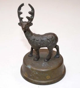 Vintage Solid Bronze Deer Trophy Top - Picture 1 of 4