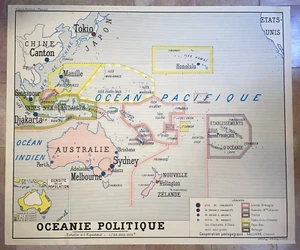 SOUTHEAST ASIA INDONESIA OCEANIA PACIFIC SETTLEMENTS-DENSITY 1950 LARGE WALL MAP - Picture 1 of 8