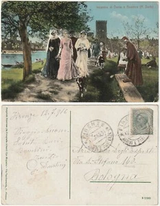 FIRENZE - INCONTRO DI DANTE E BEATRICE (R. SORBI) - VIAGG. 1916 -50604- - Picture 1 of 1