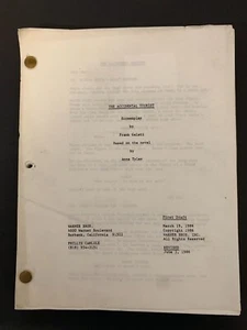 Lawrence Kasdan ACCIDENTAL TOURIST Script First Draft 1986 Anne Tyler - Picture 1 of 3
