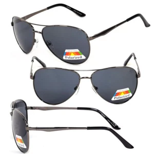 New Classic Polarized Men / Women Pilot Sunglasses w/ Free Pouch - Gunmetal IG01 - Picture 1 of 2