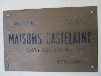 Ancienne plaque professionnelle Enseigne entreprise laiton 20x30 cm Bâti-Soleil - Photo 1/2