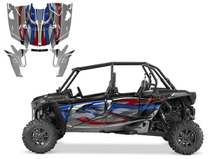 Polaris RZR 4 XP 2019-22, kit de calcomanías gráficas Turbo S vinilo grueso de carreras #5915RB - Imagen 1 de 4