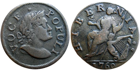 1760 Voce Populi Halfpenny, Choice VF, sharp and VERY NICE COIN@ Cover