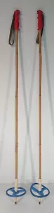 alte Skistöcke Skistecken Bambus für Ski Skier Holzski Langlaufski 110 cm (9) - Bild 1 von 12