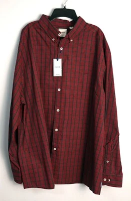 Dillard's Rowm Men's Long-Sleeve Shirt 2XB Big Man Red Black Plaid NWT - Image 1 of 4