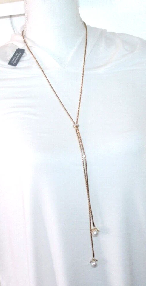 Charter Club Collares Convertibles Chapados en Oro Talla Ajustable Perla Foto 1 de 4