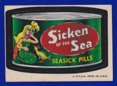 SICKEN OF THE SEA 1974 TOPPS WACKY PACKAGES series 5 VG-EX - Image 1 of 2