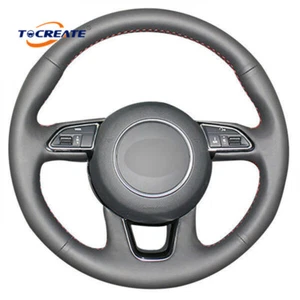 DIY Black Artificial Leather Steering Wheel Cover for Audi Q3 Q5 2013-2015 #ATXD - Picture 1 of 9