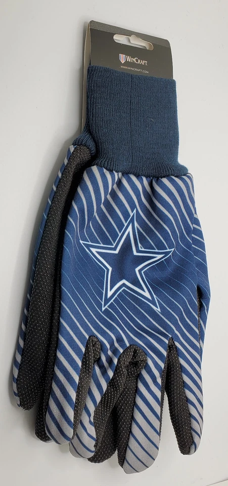 Guantes utilitarios deportivos Dallas Cowboys a rayas con palma negra - NFL Foto 1 de 1