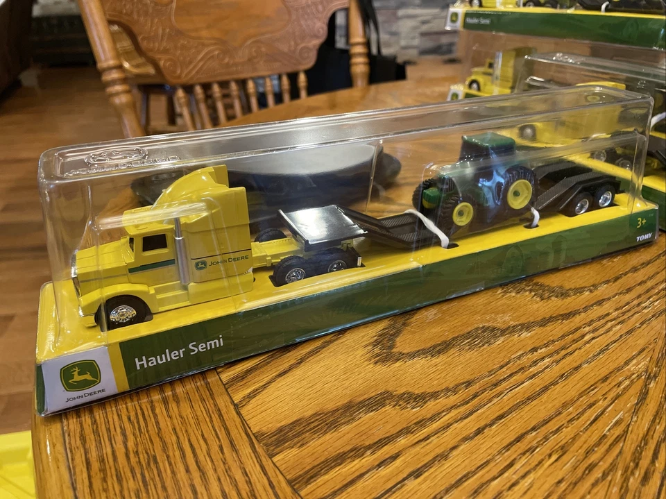 TOMY John Deere Hauler Yellow Semi Truck Trailer & Tractor Set - Image 1 of 1