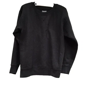 Hanes Sweatshirt Black Kids Sz S 6/7 Unisex Crewneck Fresh IQ Pullover - Picture 1 of 15