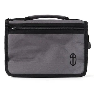 Wordkeeper® Economy Canvas Bible Cover Gray LARGE Fits Bibles 9.75" x 7" x 1.5" - Picture 1 of 7