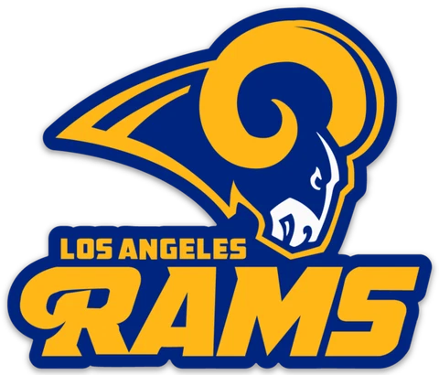 Los Angeles Rams logo with Ram Mascot & name Monogram Type Die-cut MAGNET Cover