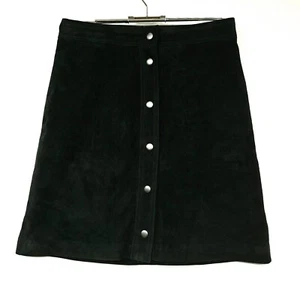 Oui Veloursleder Rock Lederrock Schwarz 36 - Bild 1 von 5