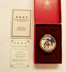 Halcyon Days Enamels - 1990 Christmas Box, Enameled on copper Bilston, England - Picture 1 of 5