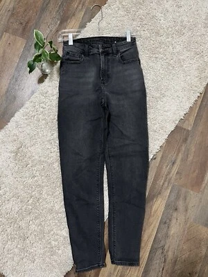 American Eagle Size 00 Regular Black Stretch High Rise Mom Jeans - Image 1 of 4