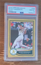 2018 Topps Big League GOLD #346 Rickey Henderson PSA 10 Oakland Athletics