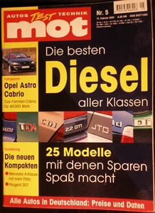 MOT 5-01+LANCIA D50+OPEL ASTRA CABRIO+AUDI A2+PEUGEOT 307+VOYAGER+TRAIL BLAZER - Bild 1 von 1