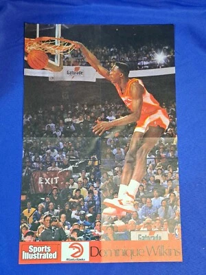 Vintage Dominique Wilkins Dunk NBA Atlanta HAWKS Basketball Poster - Image 1 of 2