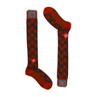 Socks Long Man Red Colour Rust/ Ferro With Weave Jacquard Argyle