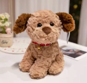 Brown Poodle Dog Plush Toy 8" Stuffed Animal Toddler Doll Gift for Kids - Picture 1 of 5