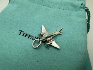 Tiffany Co Sterlingsilber Flugzeug Anhänger Charm Flugzeug Plane - Bild 1 von 3