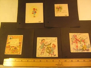 Lot of 5 UNUSED Vintage GREETING CARDS 1930 - 1940s Misc [Y79C2f] - Picture 1 of 11