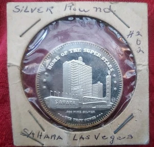 Vintage 1973 Del Webb's Sahara Casino Las Vegas 1 Oz .999 Silver Round - Picture 1 of 2