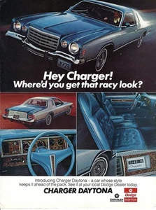 1975 Dodge Charger Daytona Where’d you get that Racy Look? Vtg Print Ad/Poster - Picture 1 of 1