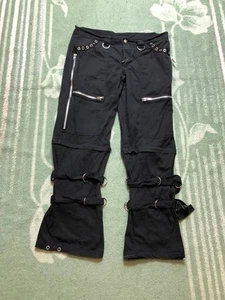 Living Dead Souls schwarz Gothic Punk Hose Metall Reißverschluss Träger D-Ring Alternative - Bild 1 von 23