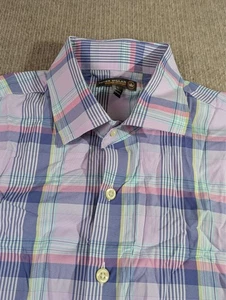 Peter Millar Summer Comfort Cuadros Manga Larga Con Botones Para Hombre Azul Rosa Grande - Imagen 1 de 13