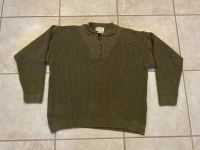 Suéter Henley Tejido Acanalado 5 Botones Eddie Bauer De Colección Hecho en EE. UU. Para Hombre XL Foto 1 de 4