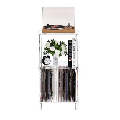 Clear Acrylic Side Table, 15.7" L x 11.8" W x 30.7" H, 3-Tier End Table for L... - Image 1 of 4