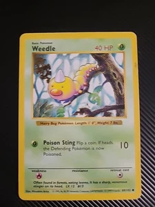 Weedle 69/102 Base Set Shadowless Pokemon 1999 WOTC Vintage LP - Picture 1 of 2
